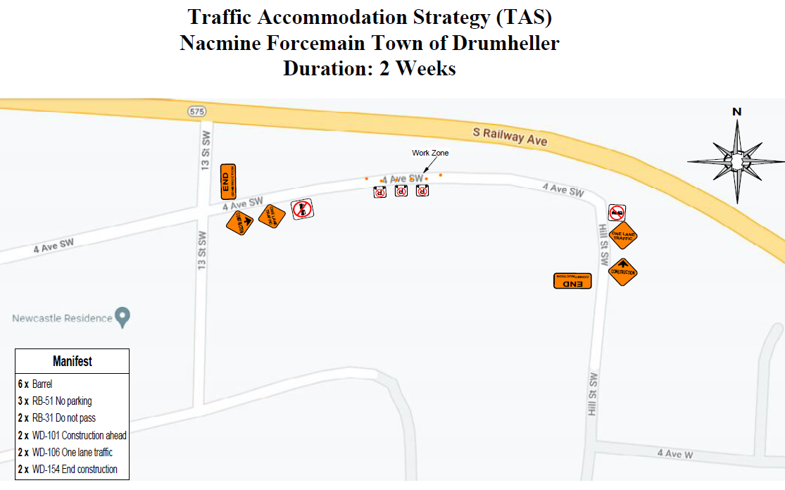 Temporary Road Closure Newcastle News Town of Drumheller